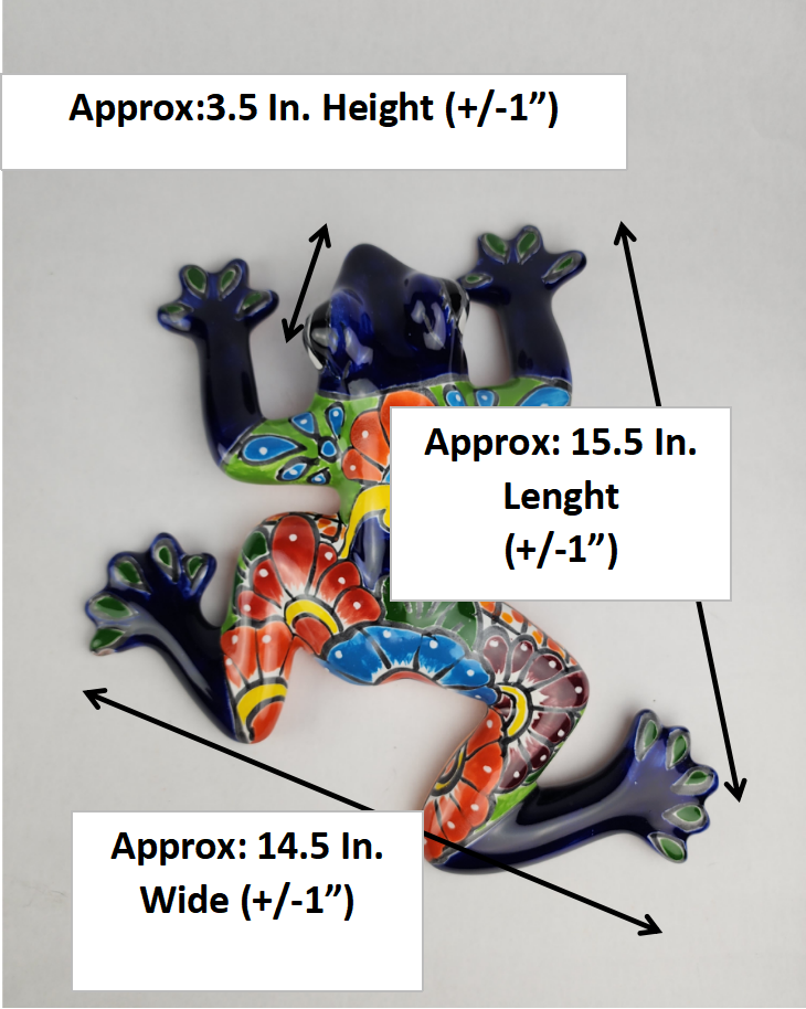 Blue Talavera-Style Frog – Handcrafted Mexican Folk Art Décor