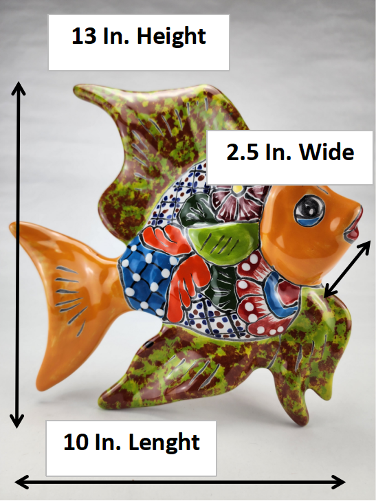 Artisan Hand-Painted Fish - Mexican Ceramic Folk Art Sculpture