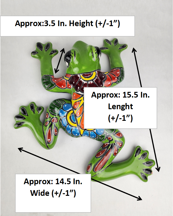 Green Talavera-Style Frog – Handcrafted Mexican Folk Art Décor