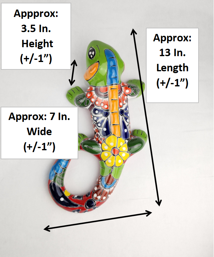 Colorful Iguana Wall Art – Handcrafted Talavera Ceramic Lizard