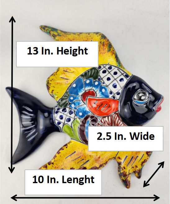 Talavera-Inspired Ceramic Fish - Mexican Hand-Painted Art