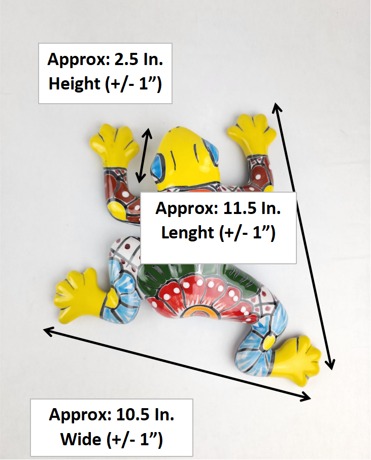 Yellow Talavera Frog – Hand-Painted Mexican Ceramic Art