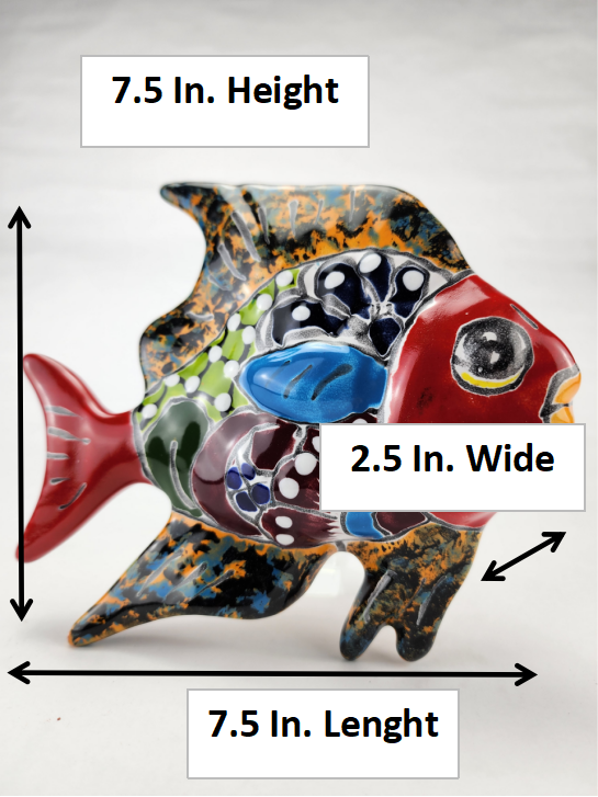 Vibrant Hand-Painted Fish Sculpture - Mexican Ceramic Art