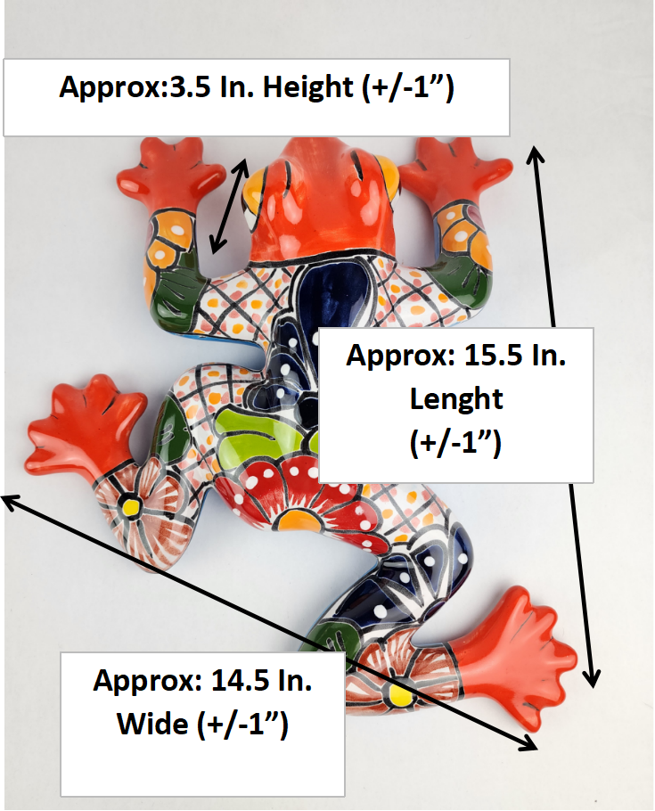 Red-Orange Talavera-Style Frog – Handcrafted Mexican Folk Art Décor