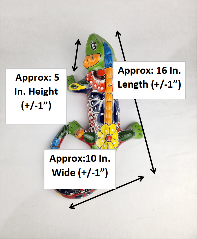 Handmade Talavera Iguana – Unique Wall Lizard Folk Art