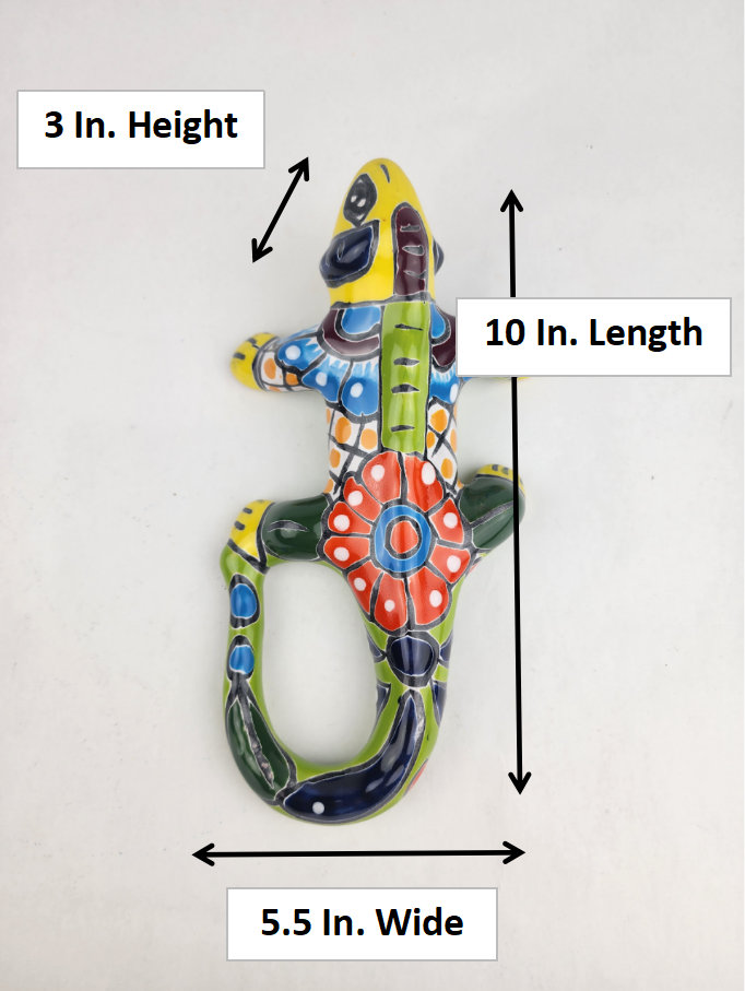 Talavera Iguana – Vibrant Handmade Mexican Garden Art Lizard
