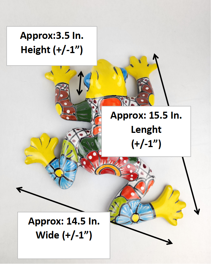 Large Yellow Talavera Frog – Mexican Folk Art Accent