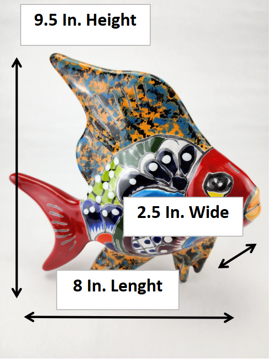 Hand-Painted Ceramic Fish - Vibrant Mexican Folk Art Sculpture