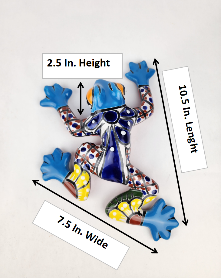 Vibrant Ceramic Talavera Frog – Mexican Folk Art for Patio, Garden & Home