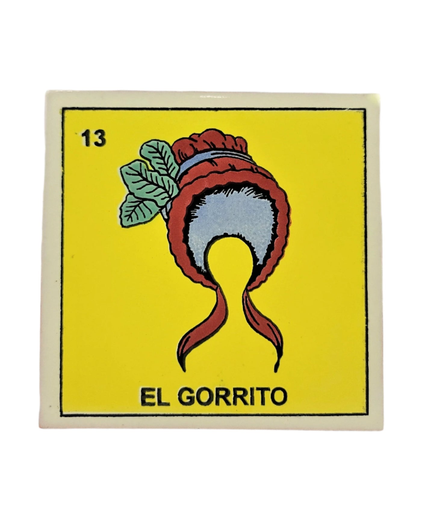 #13 EL GORRITO Loteria Tile Coaster
