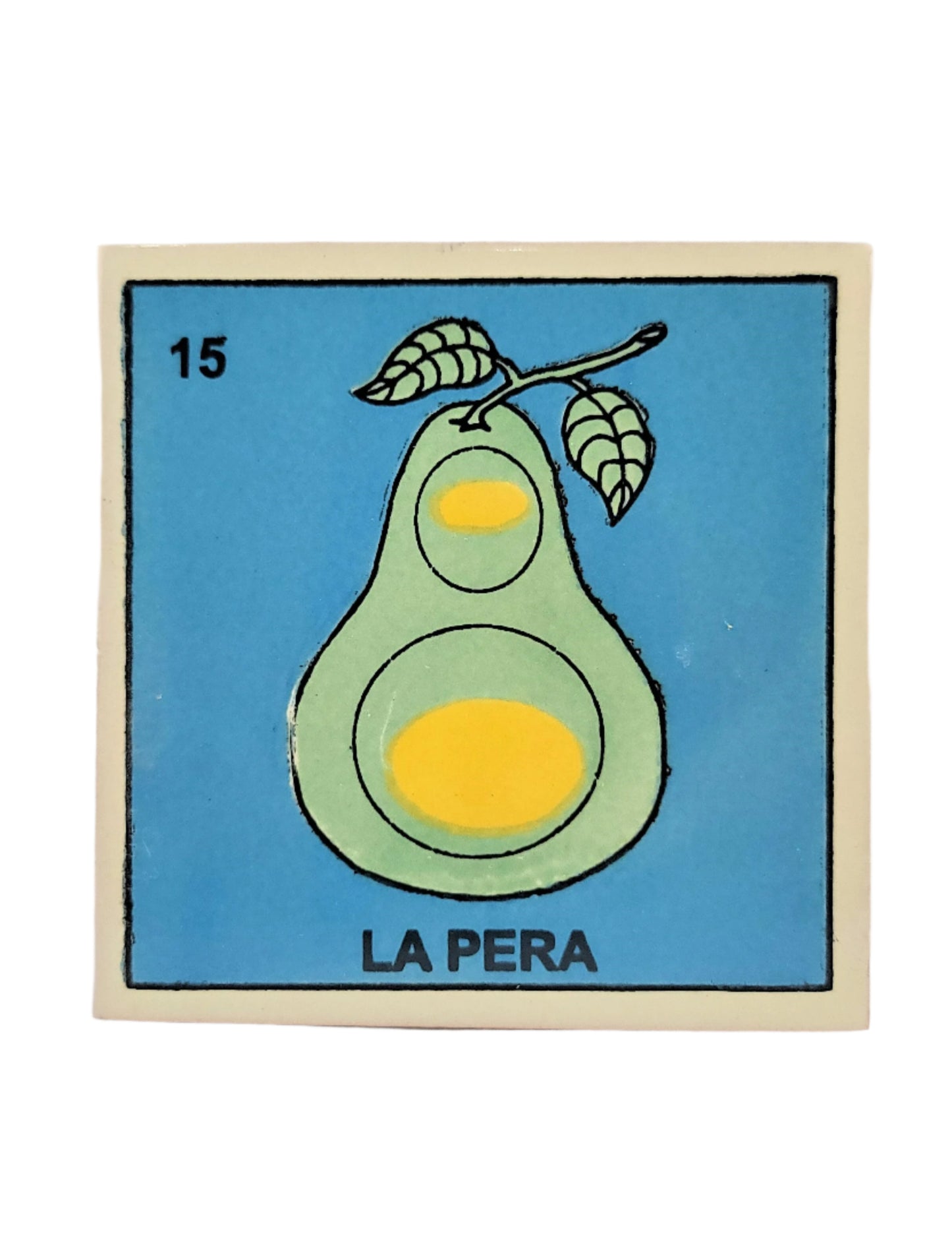 Ceramic Loteria Drink Coaster #15 LA PERA