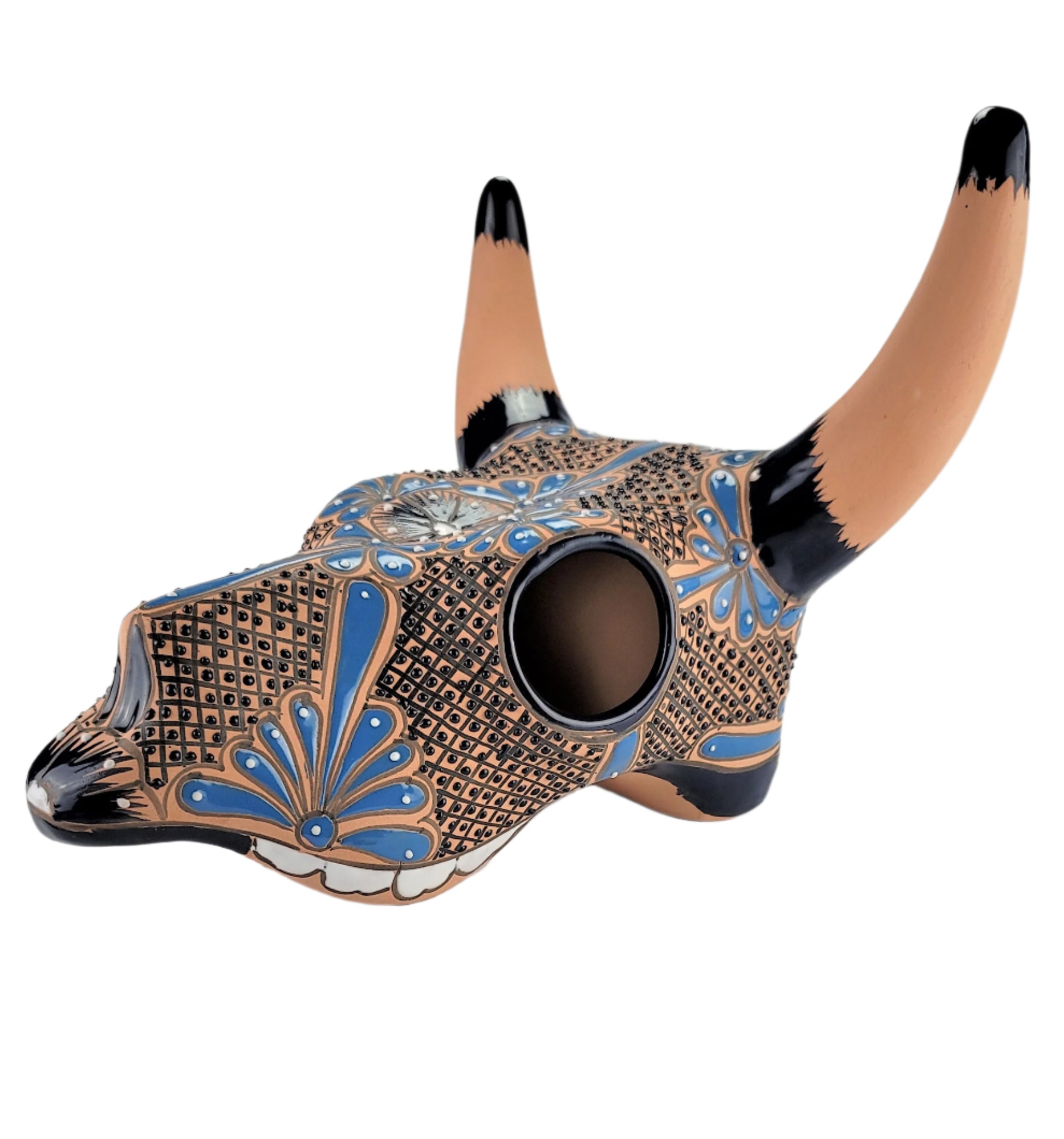 Hand-Painted Mexican Cow Skull - Ready to Hang