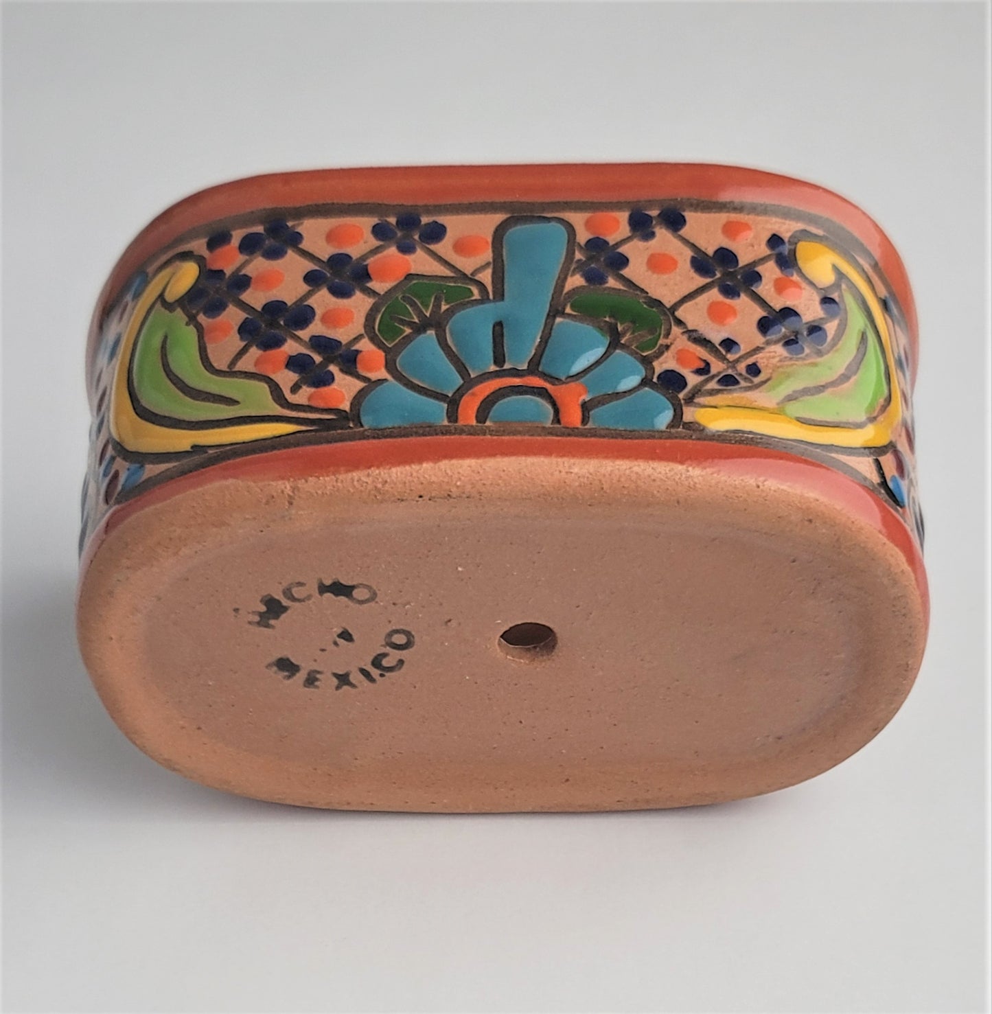 Hand-Painted Mini Planter - Floral Design, Weather-Resistant