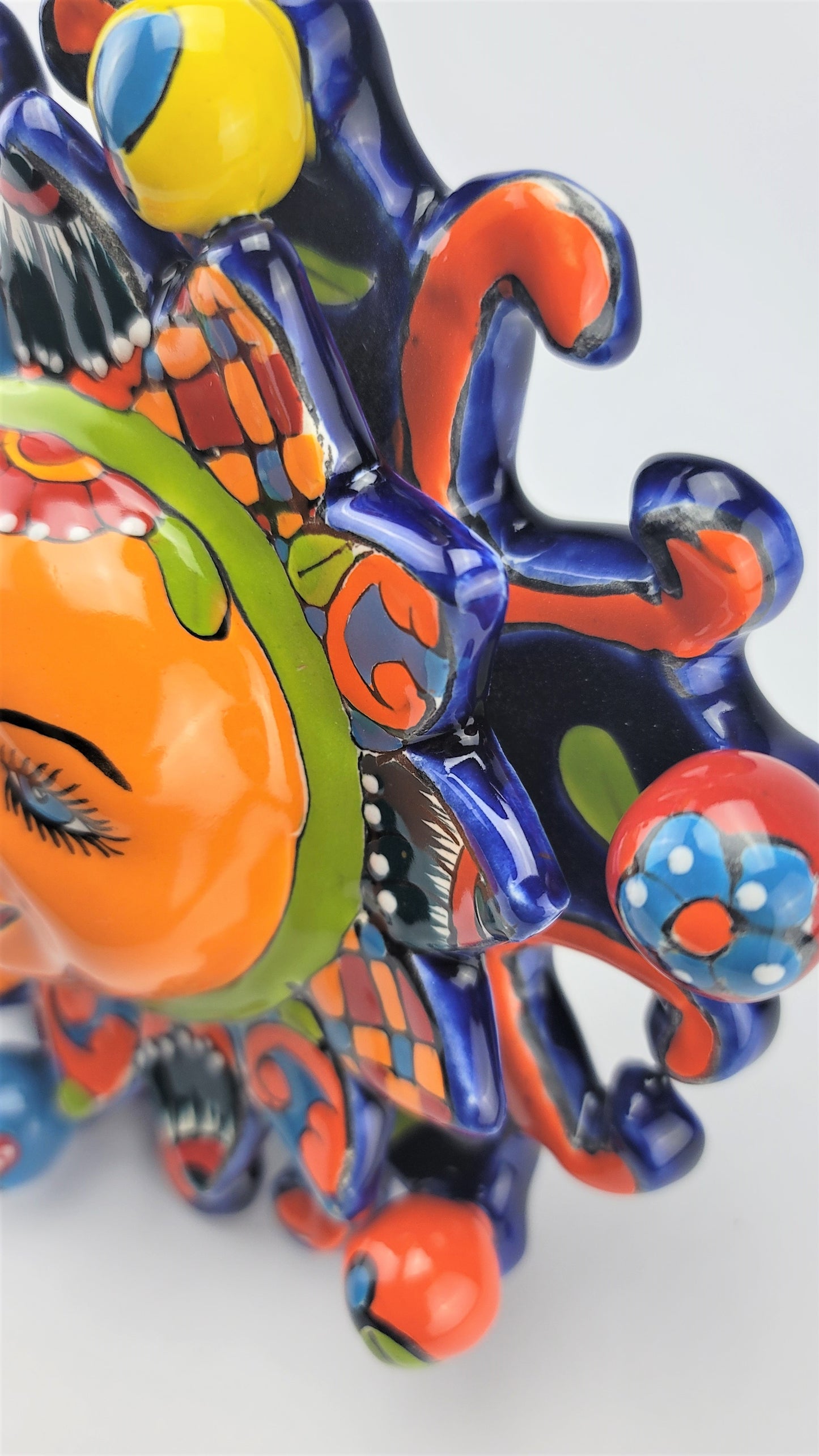 Double Ray Talavera Sun – Traditional Mexican Clay Wall Decor