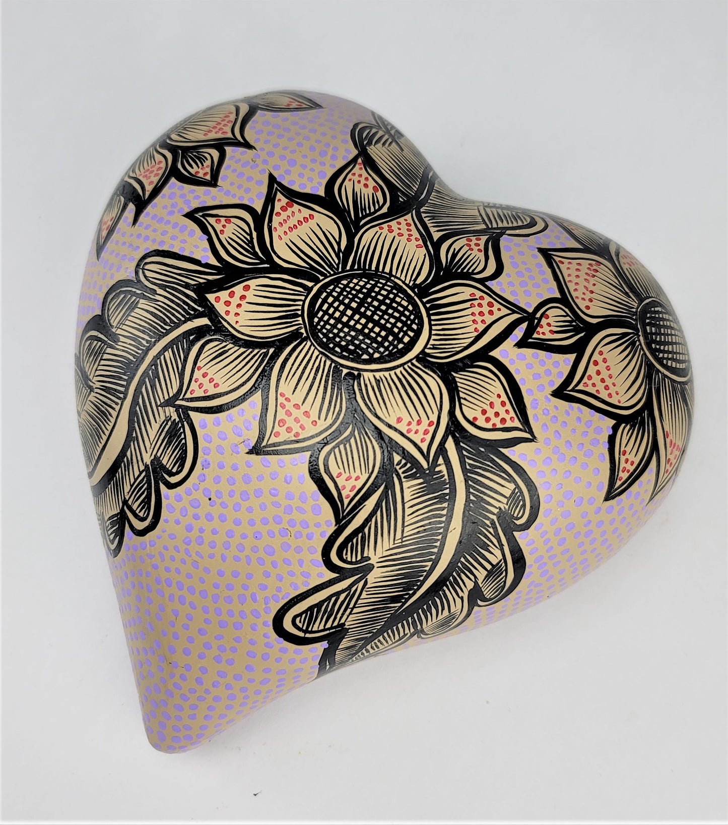 Hand Painted Ceramic Heart – Mexican Folk Art for Home or Office Décor