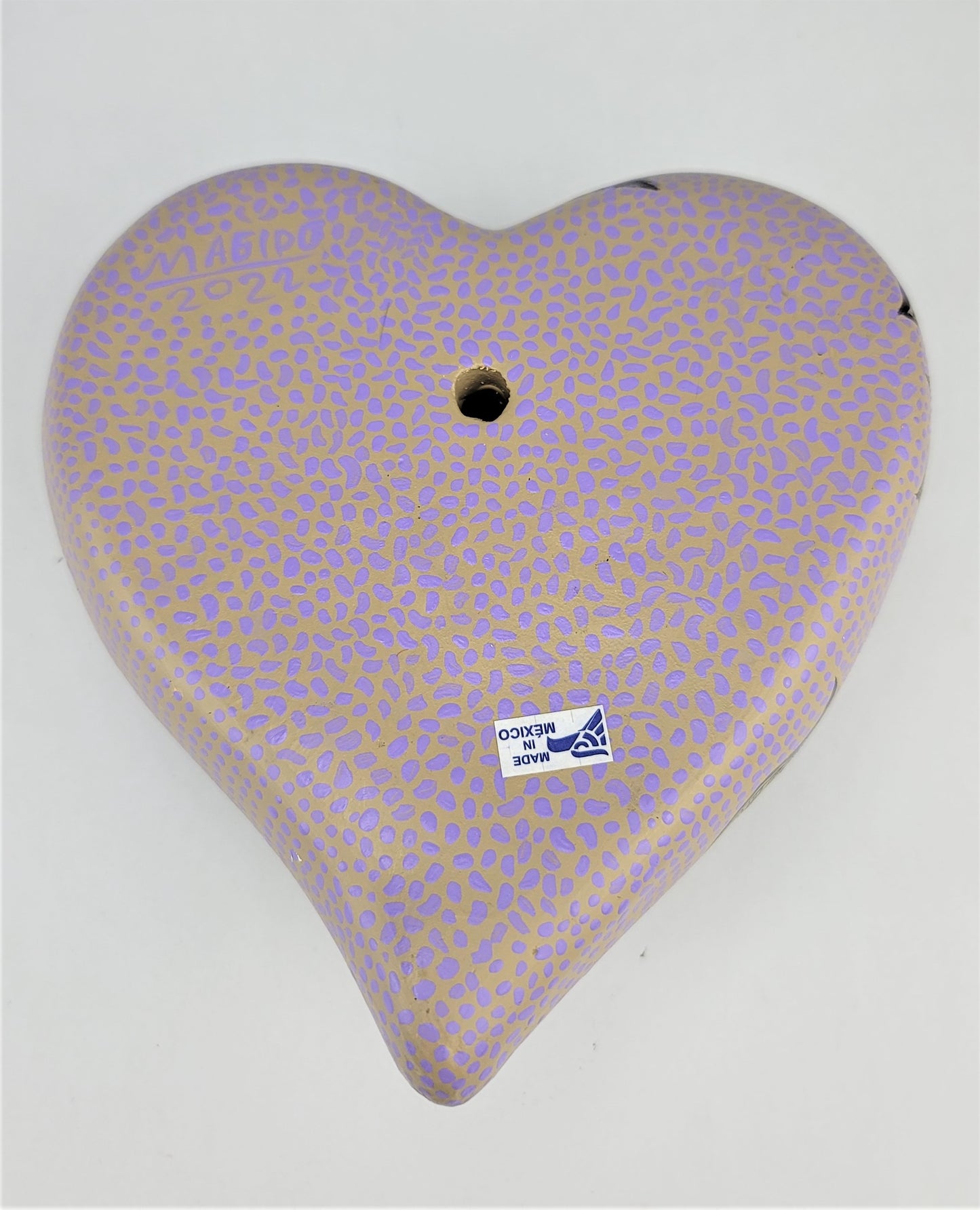 Hand Painted Ceramic Heart – Mexican Folk Art for Home or Office Décor