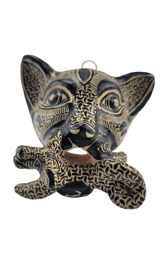 Jaguar & Baby Cub Statue | Unique Mexican Home & Office Decor