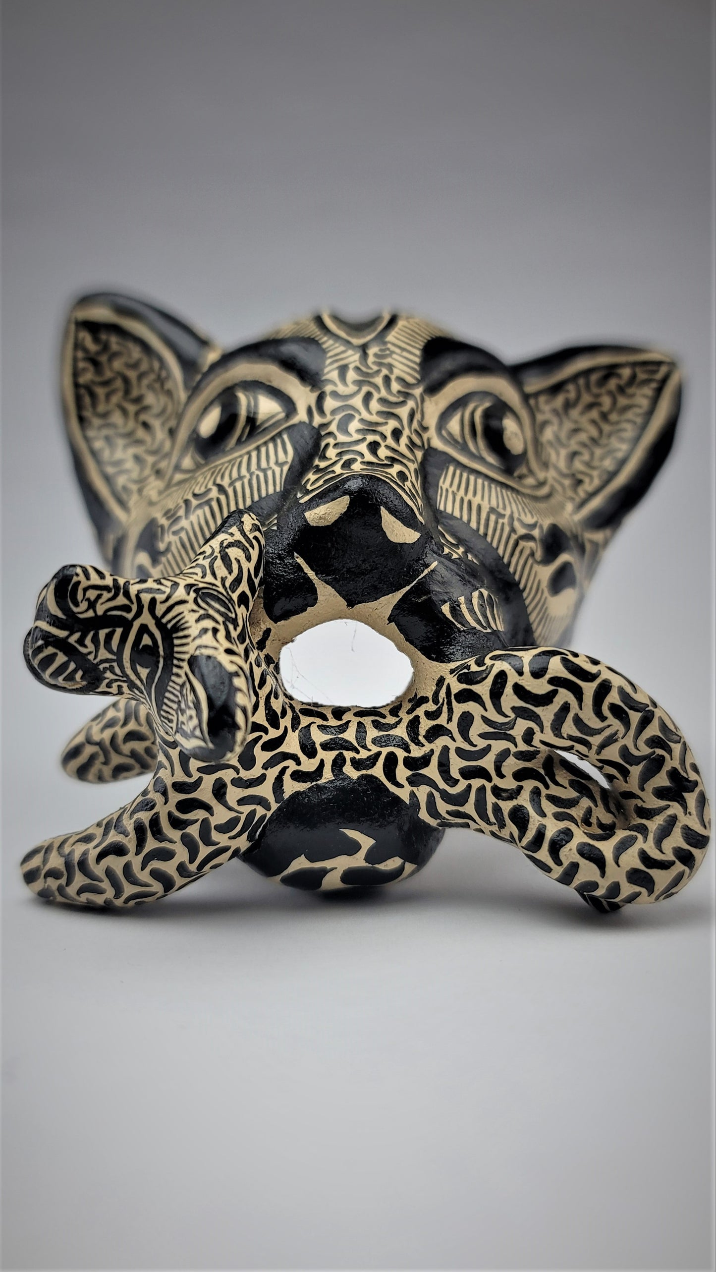 Jaguar & Baby Cub Statue | Unique Mexican Home & Office Decor