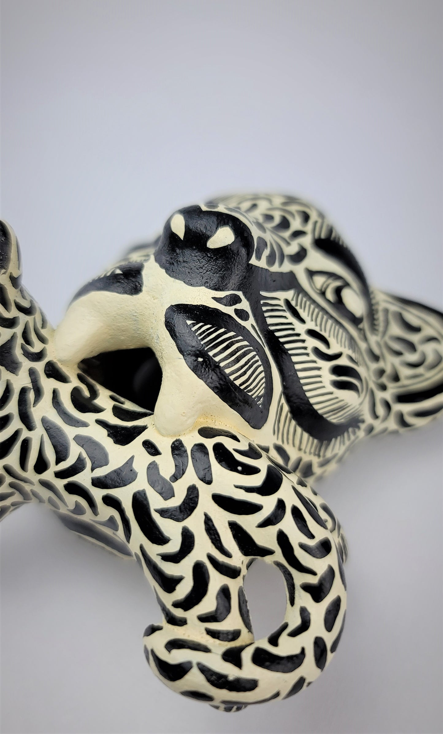 Mexican Jaguar Sculpture | Hand-Painted Chiapas Folk Art