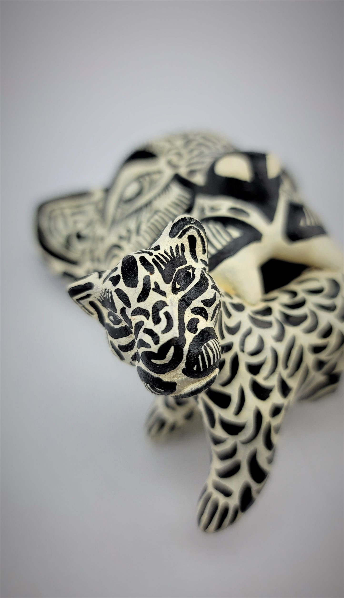 Handcrafted Jaguar & Cub | Chiapas Mexican Folk Art Decor