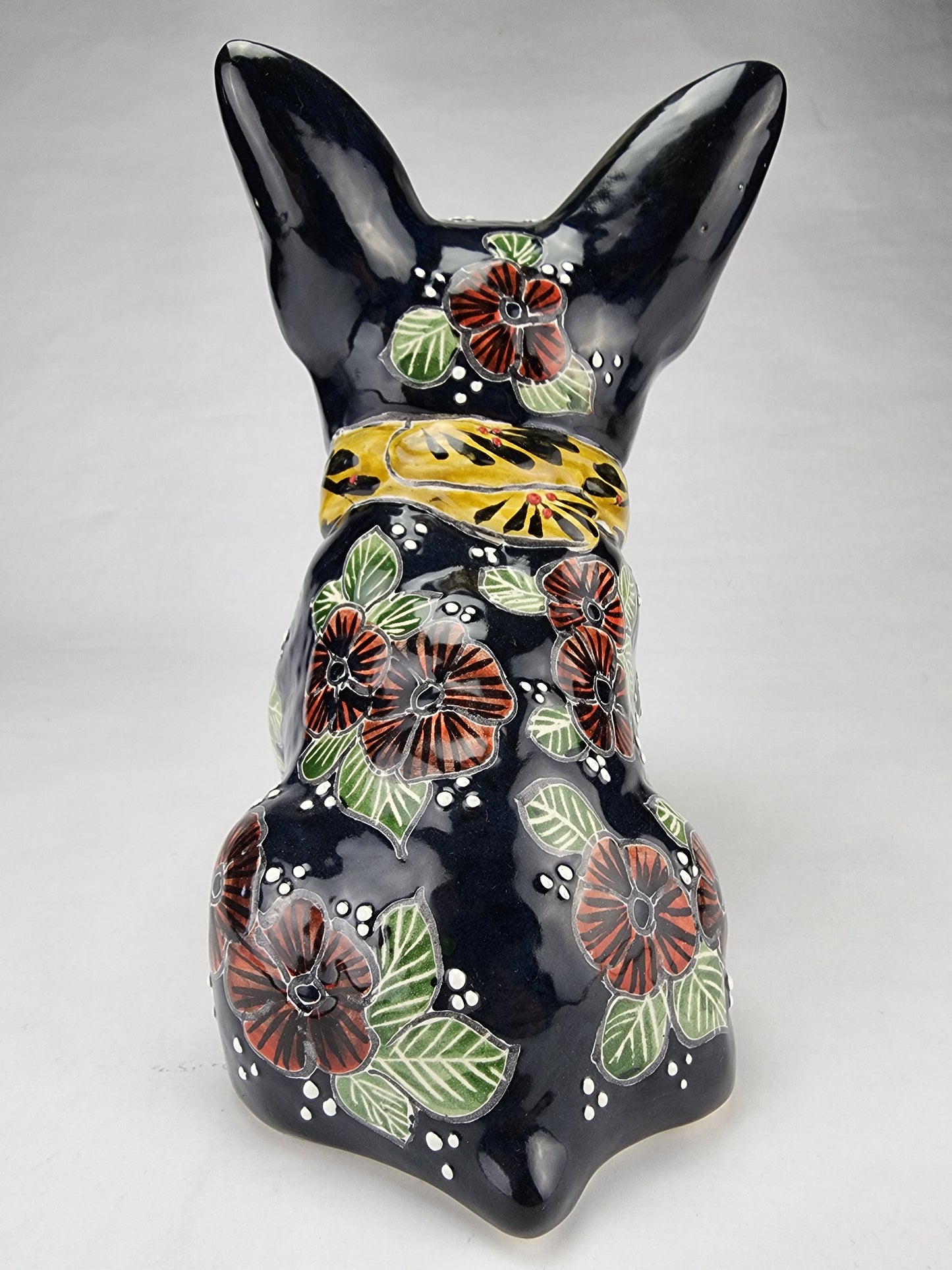 Frenchie Bulldog Hand Painted Ceramic Mexican Pottery