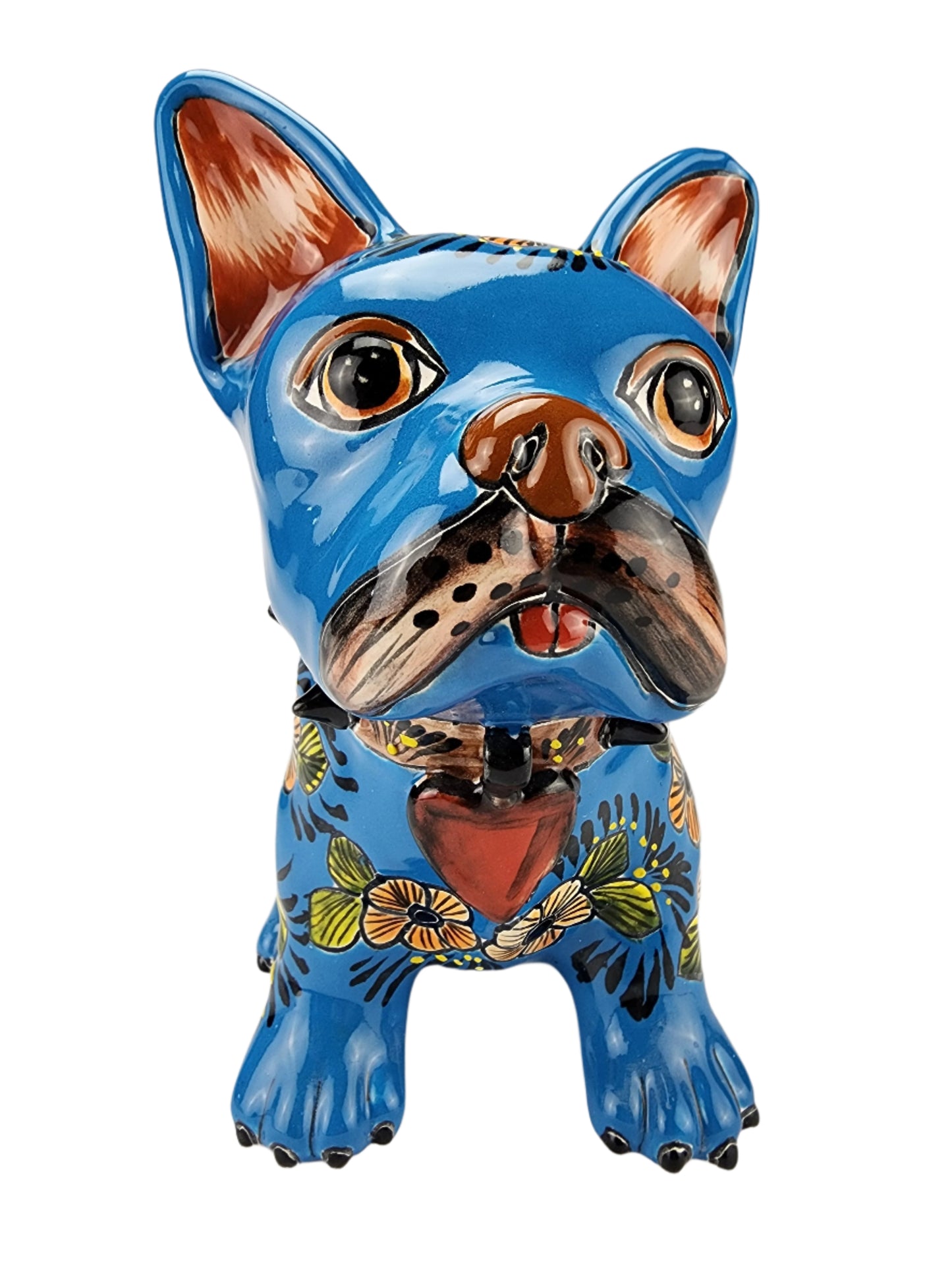 Frenchie Ceramic Figurine Mexican Art