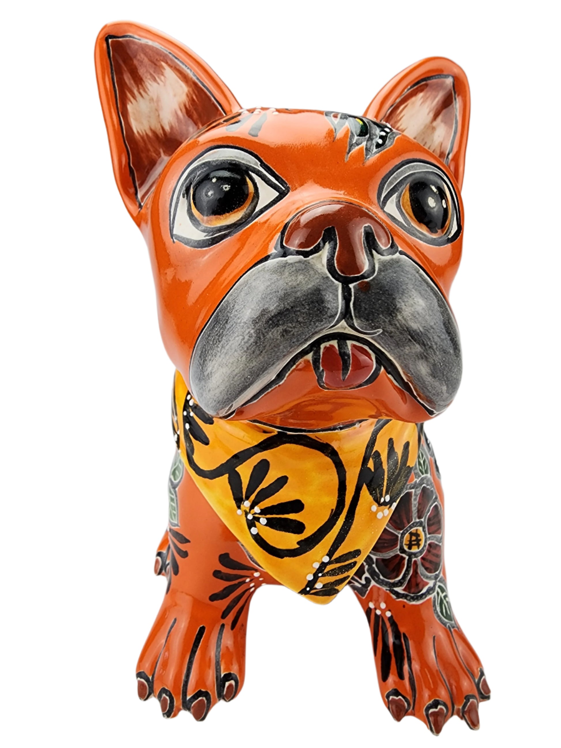 Hand Painted Ceramic Frenchie Mexican Art
