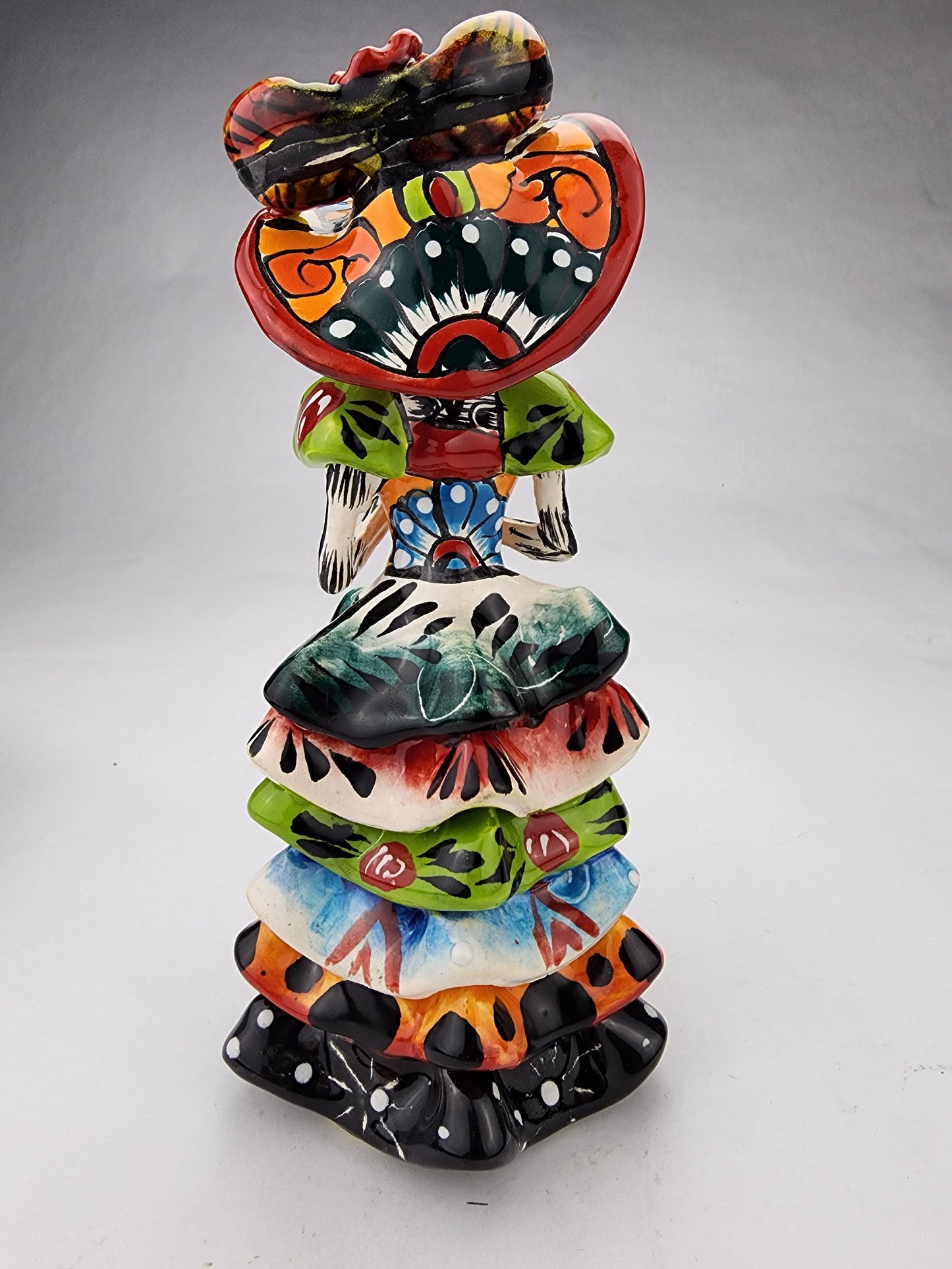 Handcrafted Mini Catrina – Talavera-Inspired Día de los Muertos Decor