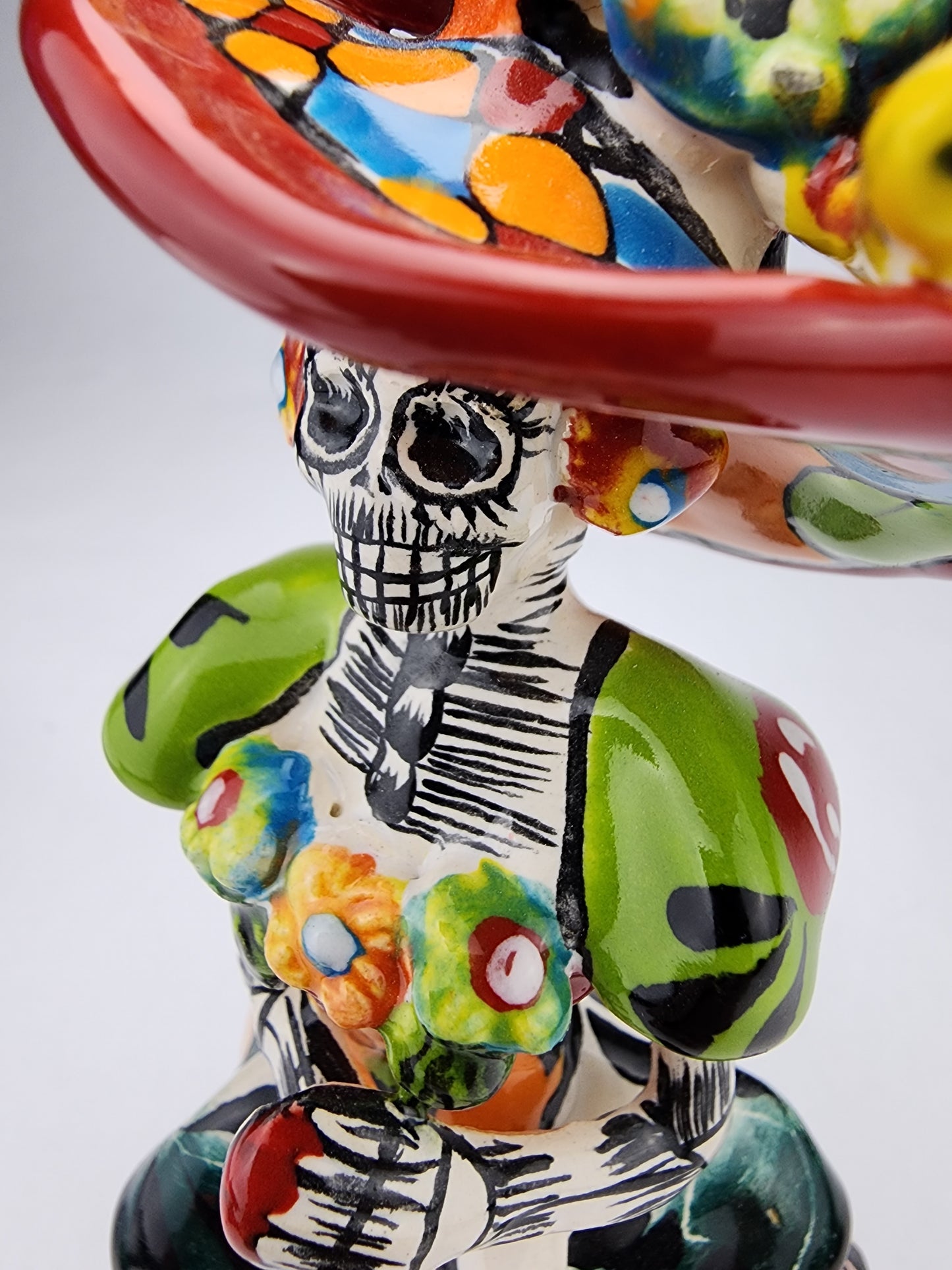 Handcrafted Mini Catrina – Talavera-Inspired Día de los Muertos Decor