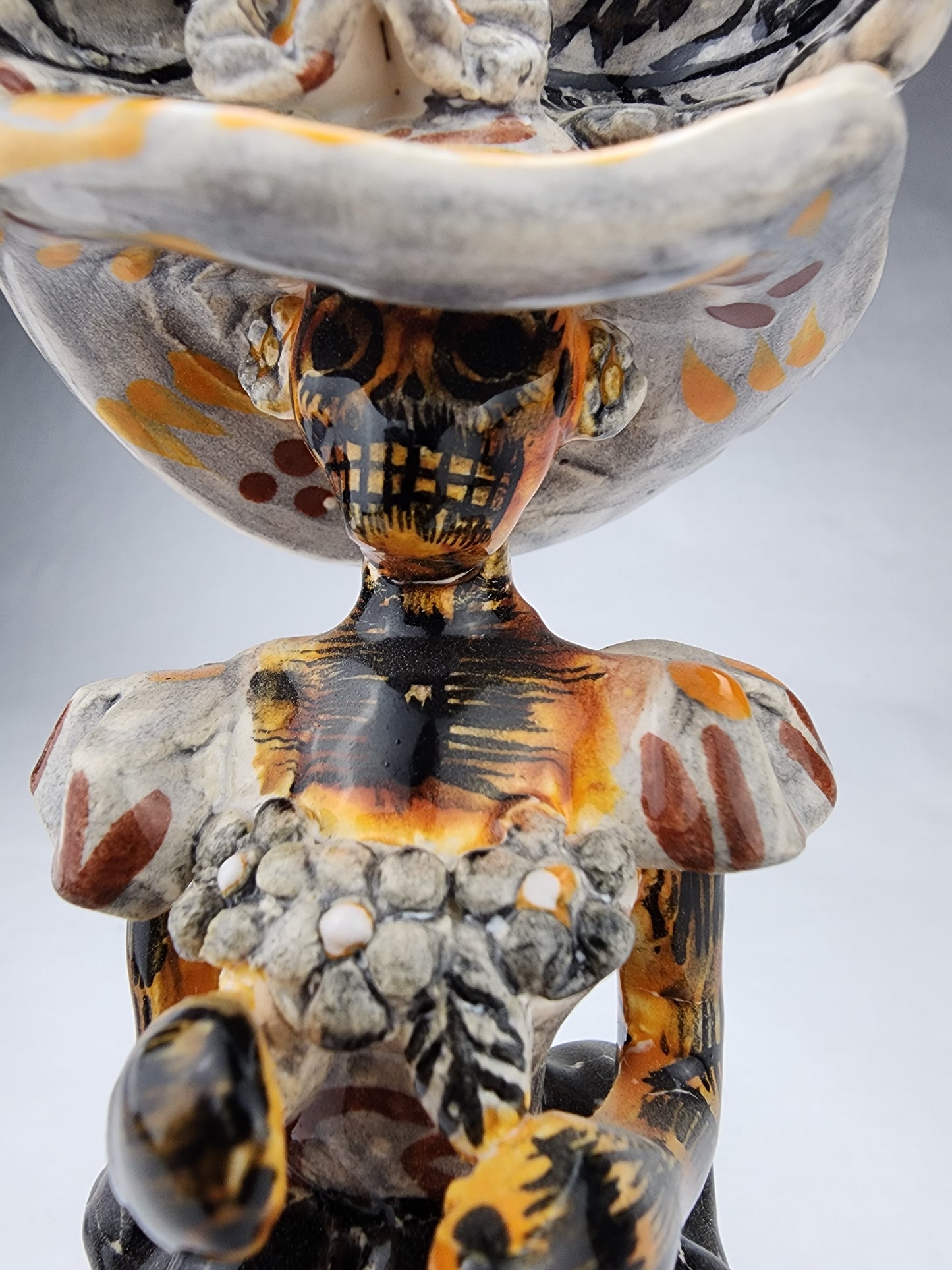 Handcrafted Mini Catrina Figurine - Inspired Día de los Muertos
