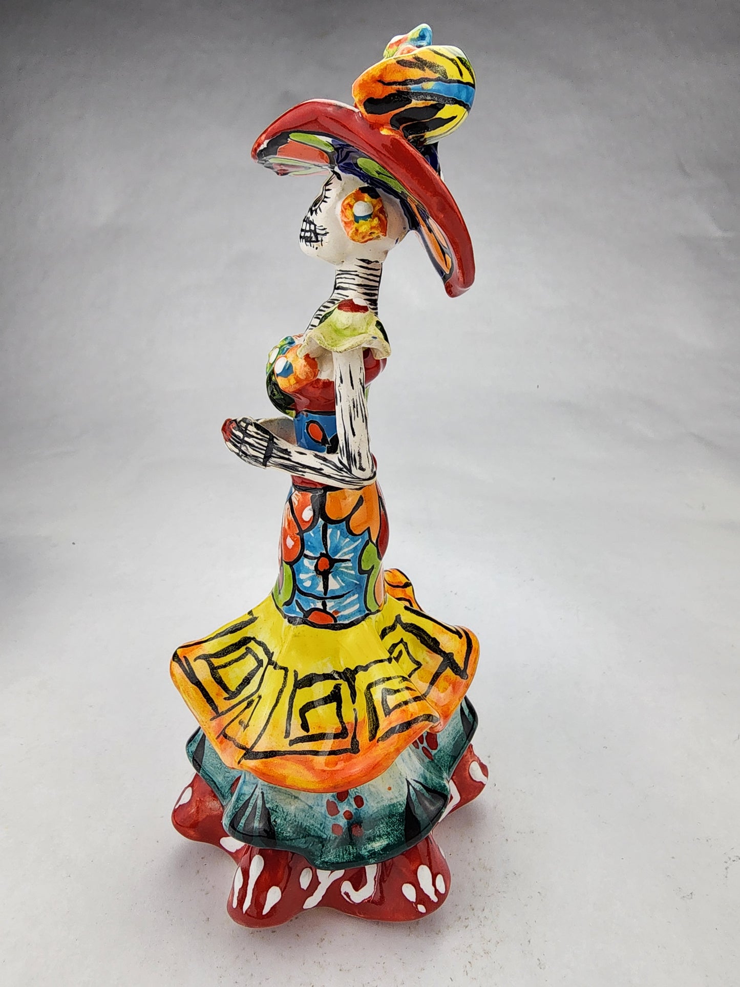 Mini Day of the Dead Catrina Talavera - Mexican Folk Art