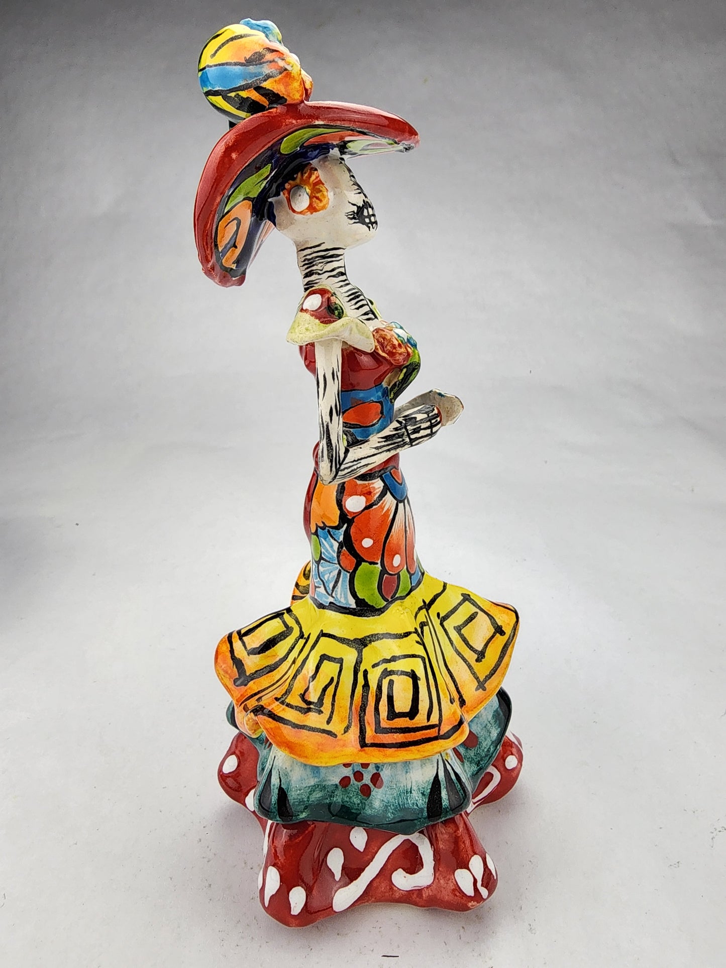 Mini Day of the Dead Catrina Talavera - Mexican Folk Art
