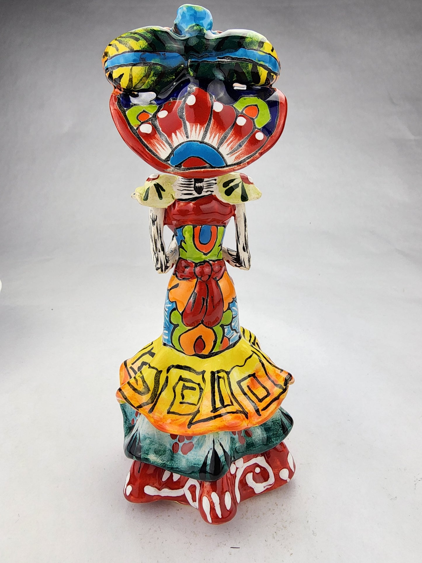 Mini Day of the Dead Catrina Talavera - Mexican Folk Art