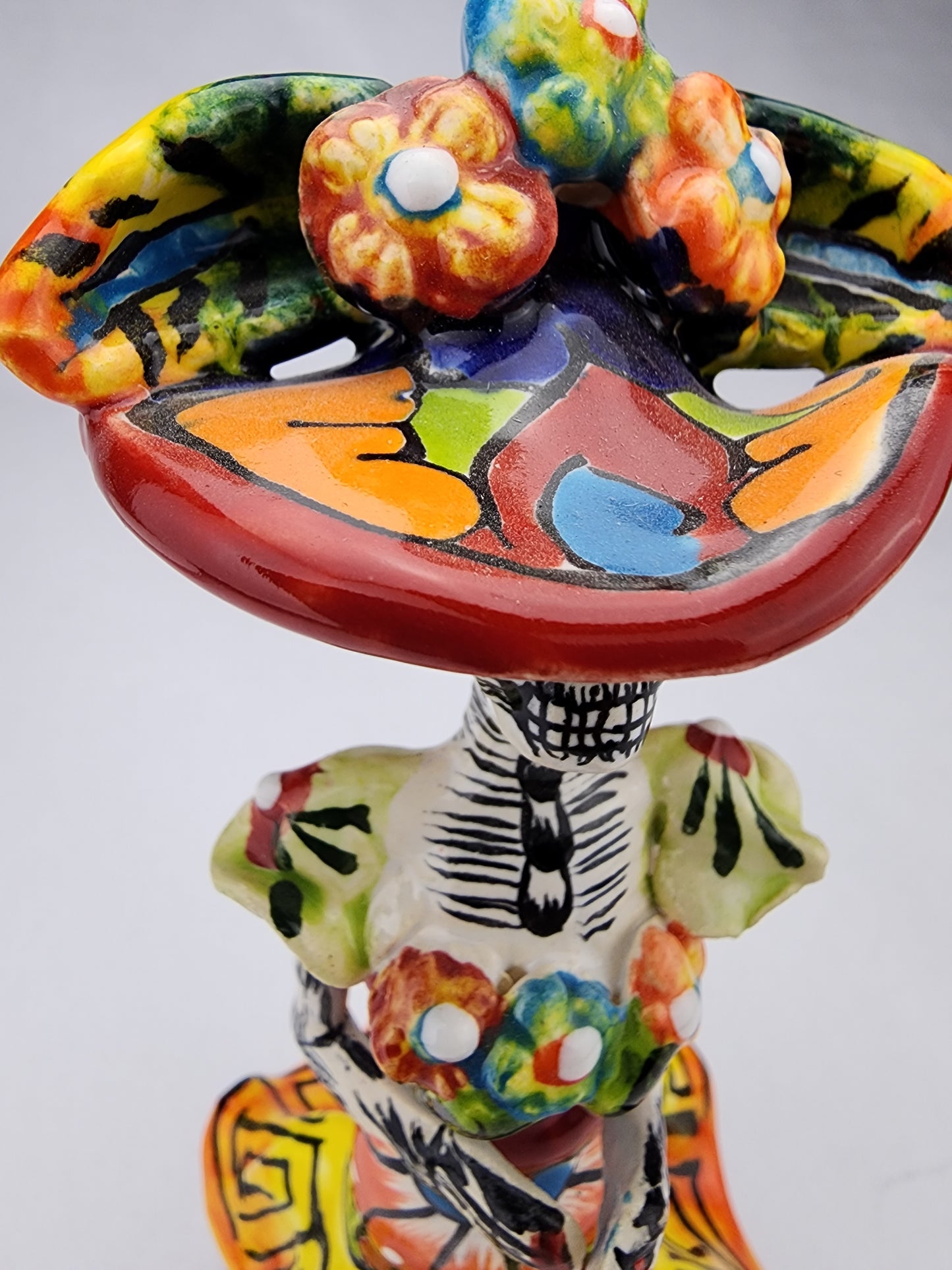 Mini Day of the Dead Catrina Talavera - Mexican Folk Art