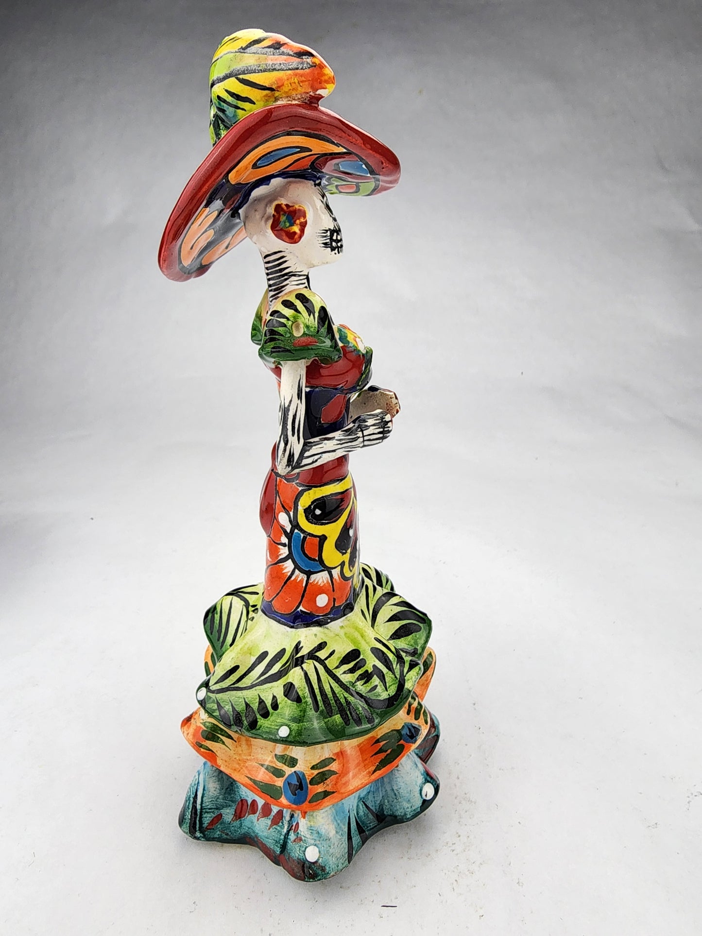Mini Catrina Day of the Dead Ceramic Figurine - Talavera Mexican Art