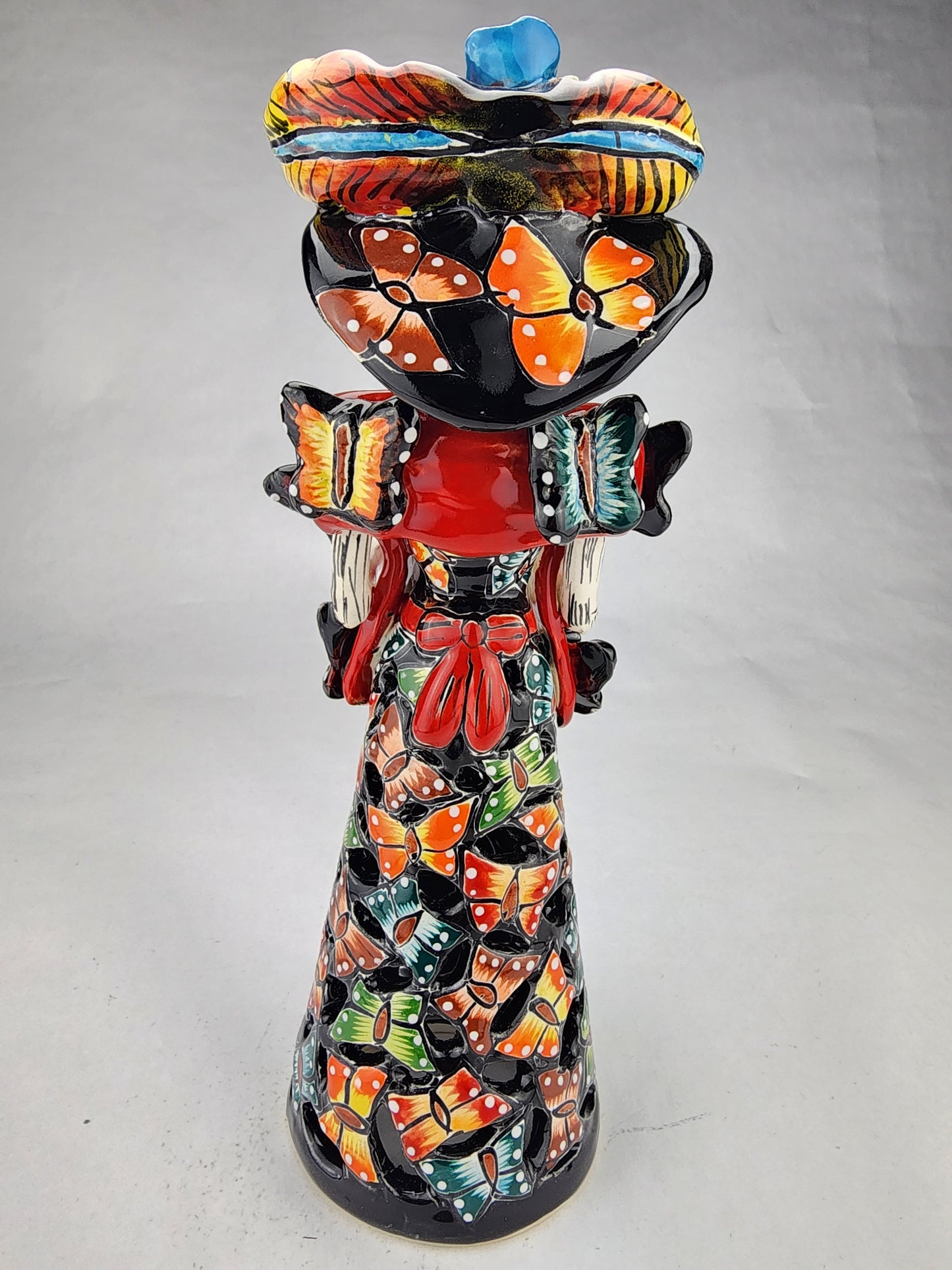 Day of the Dead Floral Pattern Dress Catrina - Talavera Mexican Art
