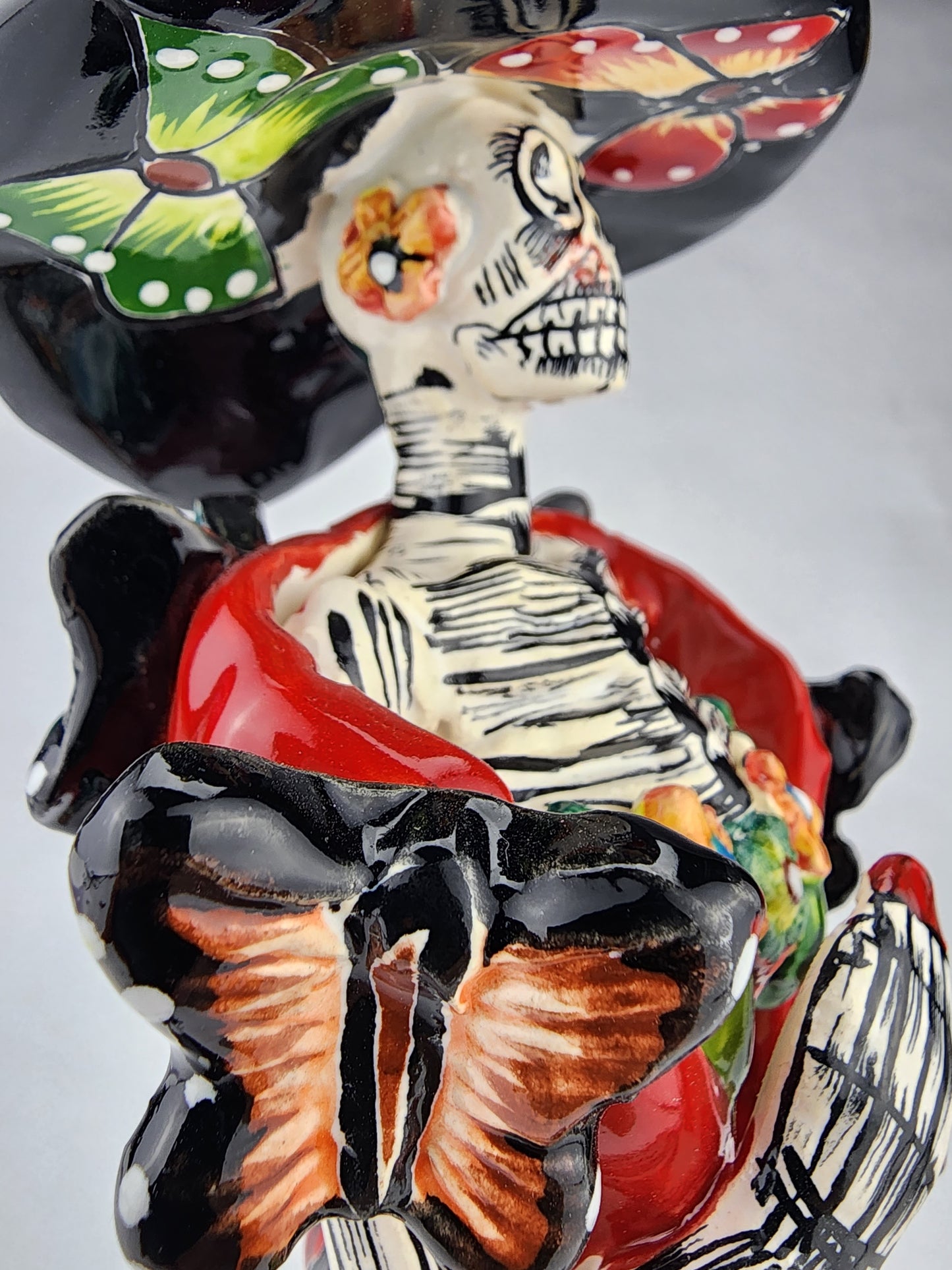 Day of the Dead Floral Pattern Dress Catrina - Talavera Mexican Art