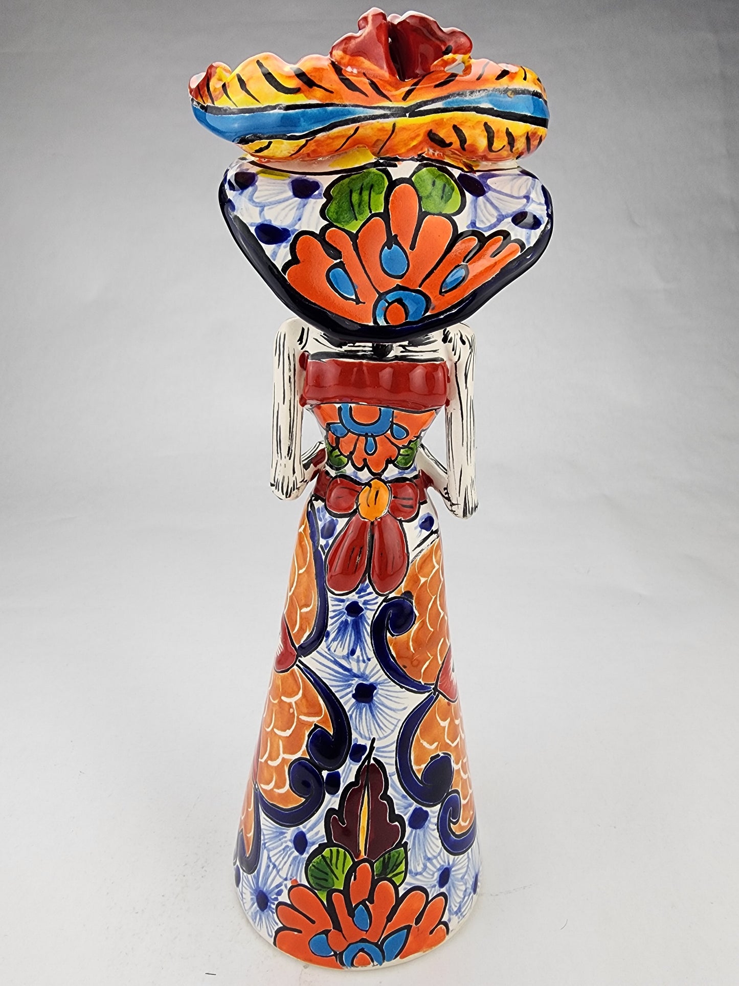 Day of the Dead Catrina Figurine – Handcrafted Talavera Mexican Folk Art
