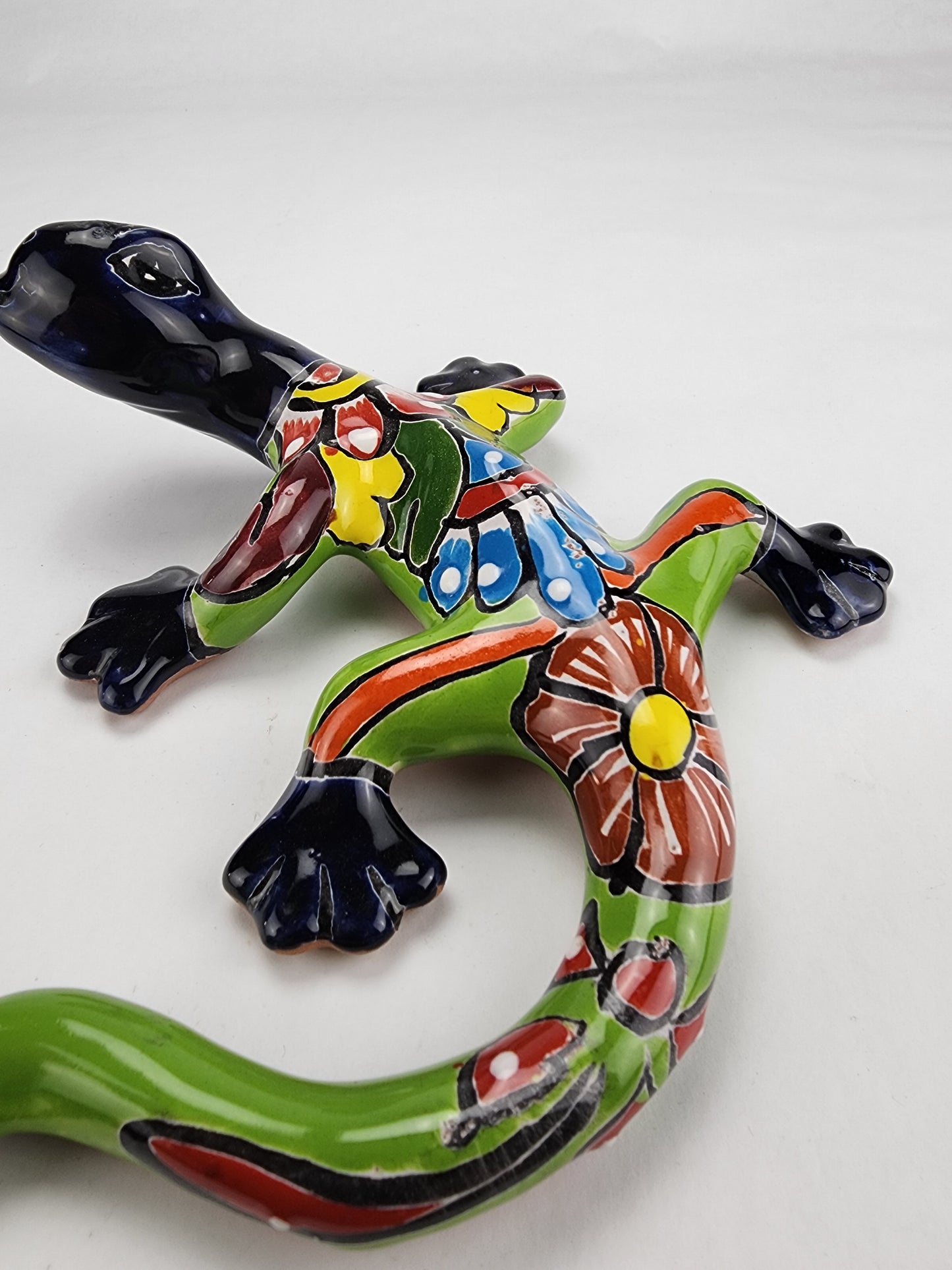 Colorful Gecko Talavera Hand-painted Pottery Mexican Folk Art Decor