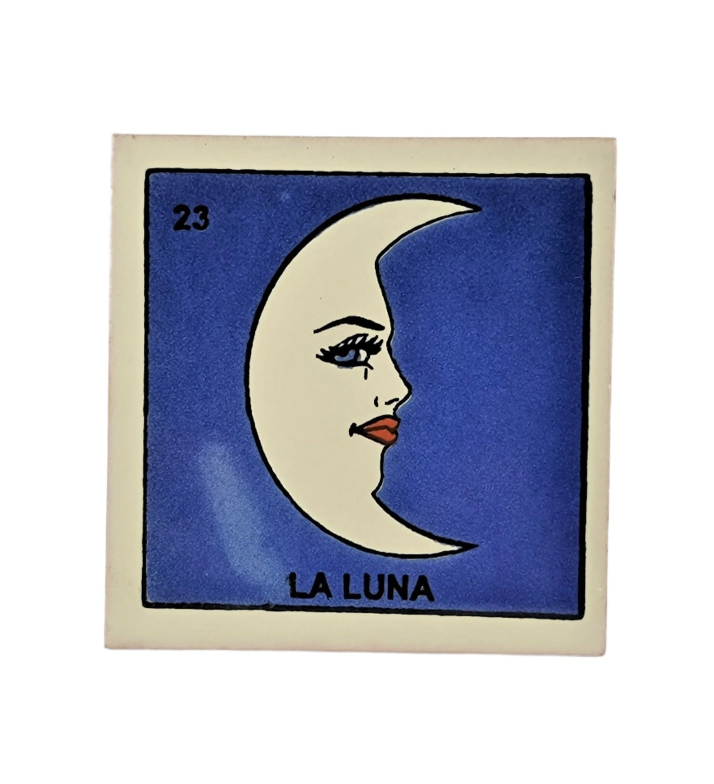 Mexican Lotería Tile – #23 LA LUNA Multi-Purpose Drink Coaster