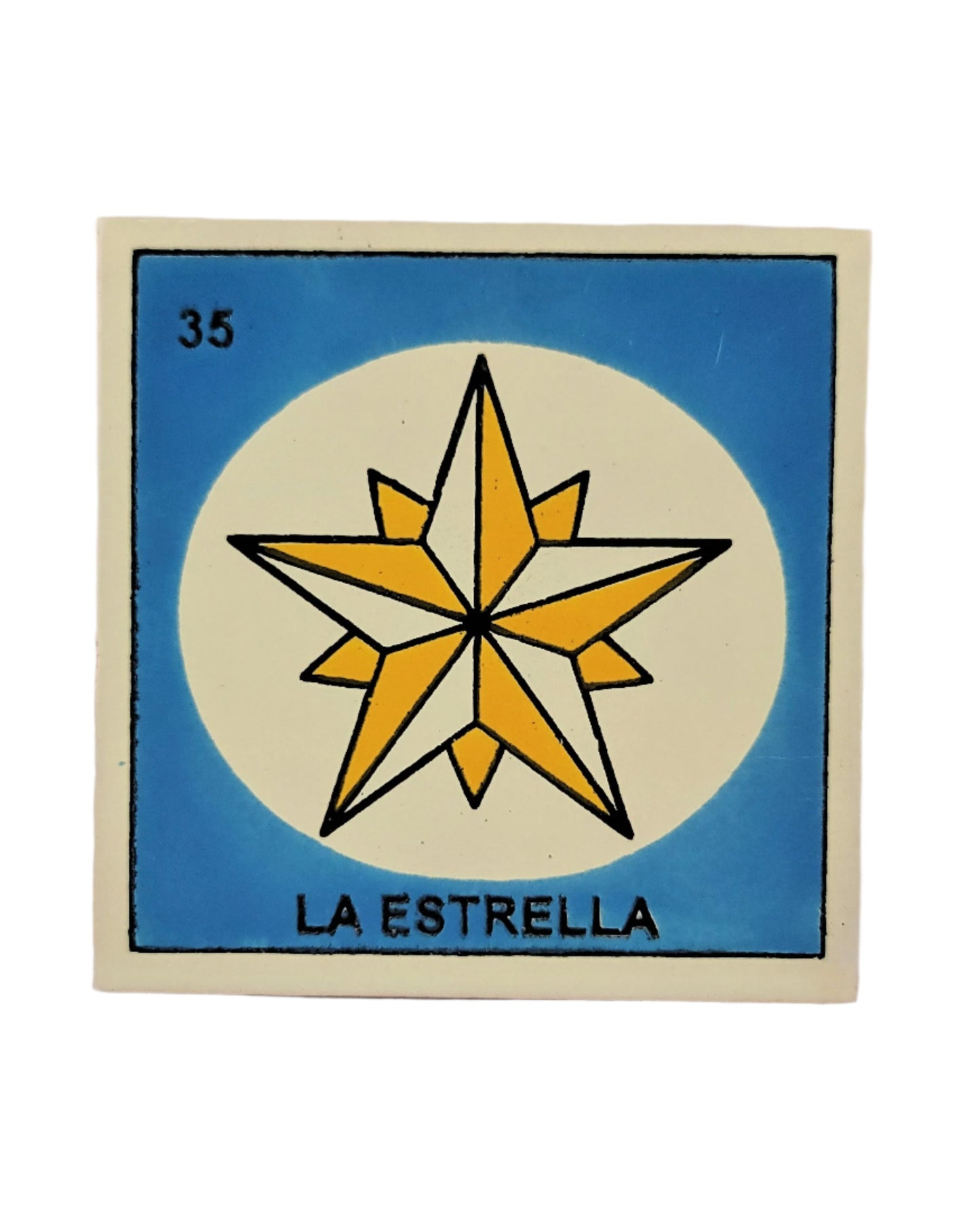 Ceramic Tile Drink Coaster Mexican Loteria #35 LA ESTRELLA