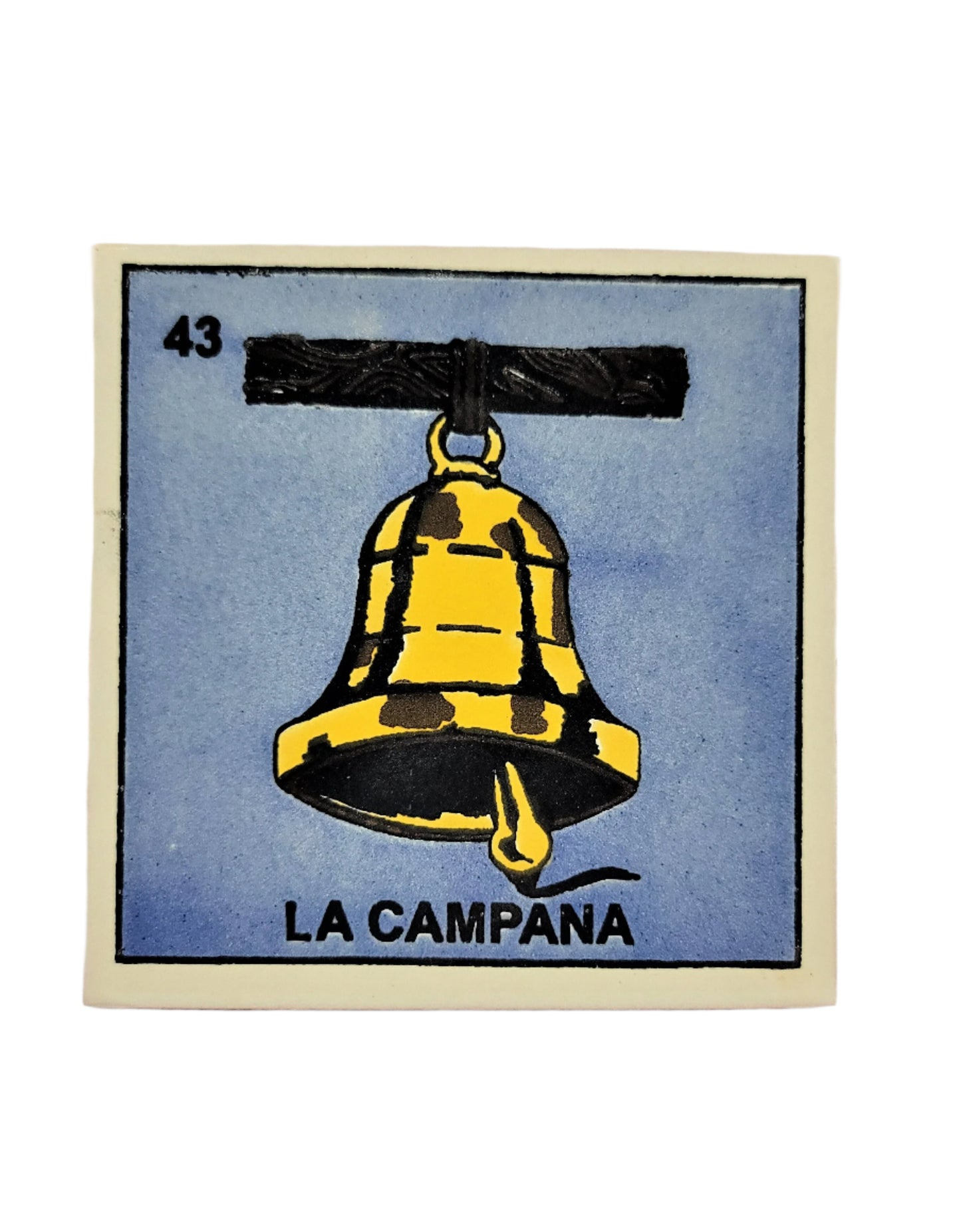 Ceramic Mexican Loteria Drink Coaster #43 LA CAMPANA