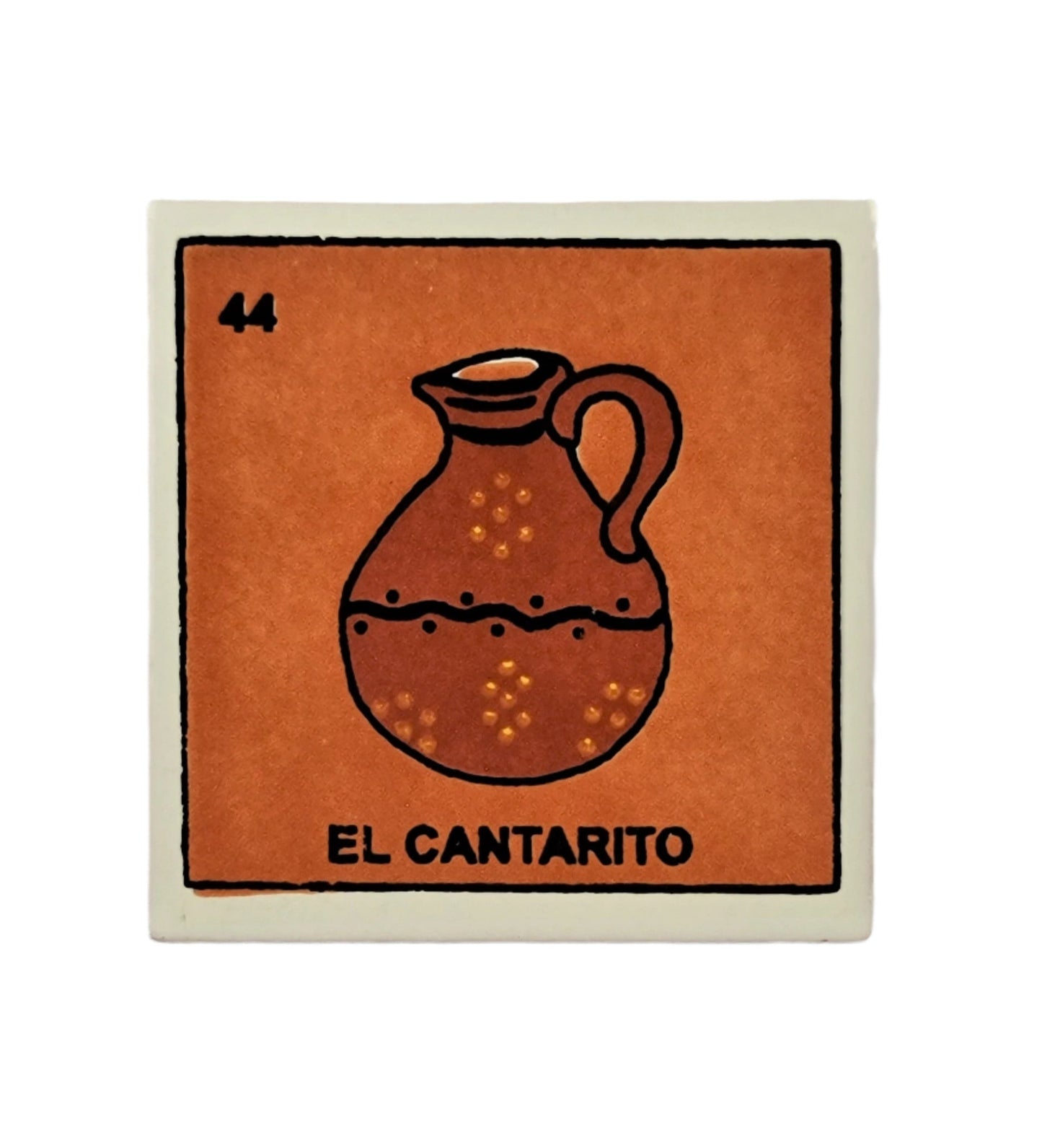 Ceramic Loteria Drink Coaster #44 EL CANTARITO