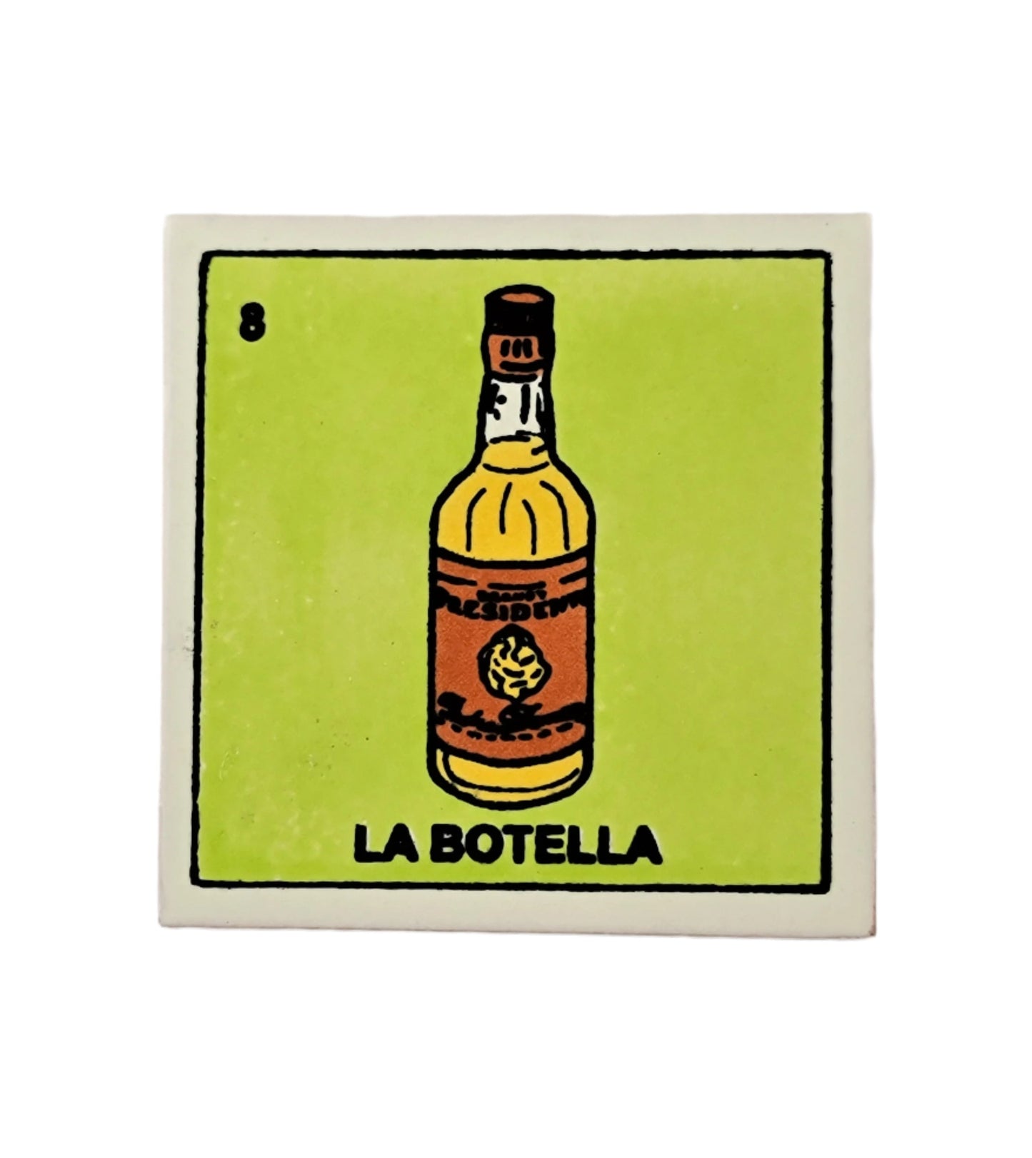 Ceramic Tile Drink Coaster #8 LA BOTELLA