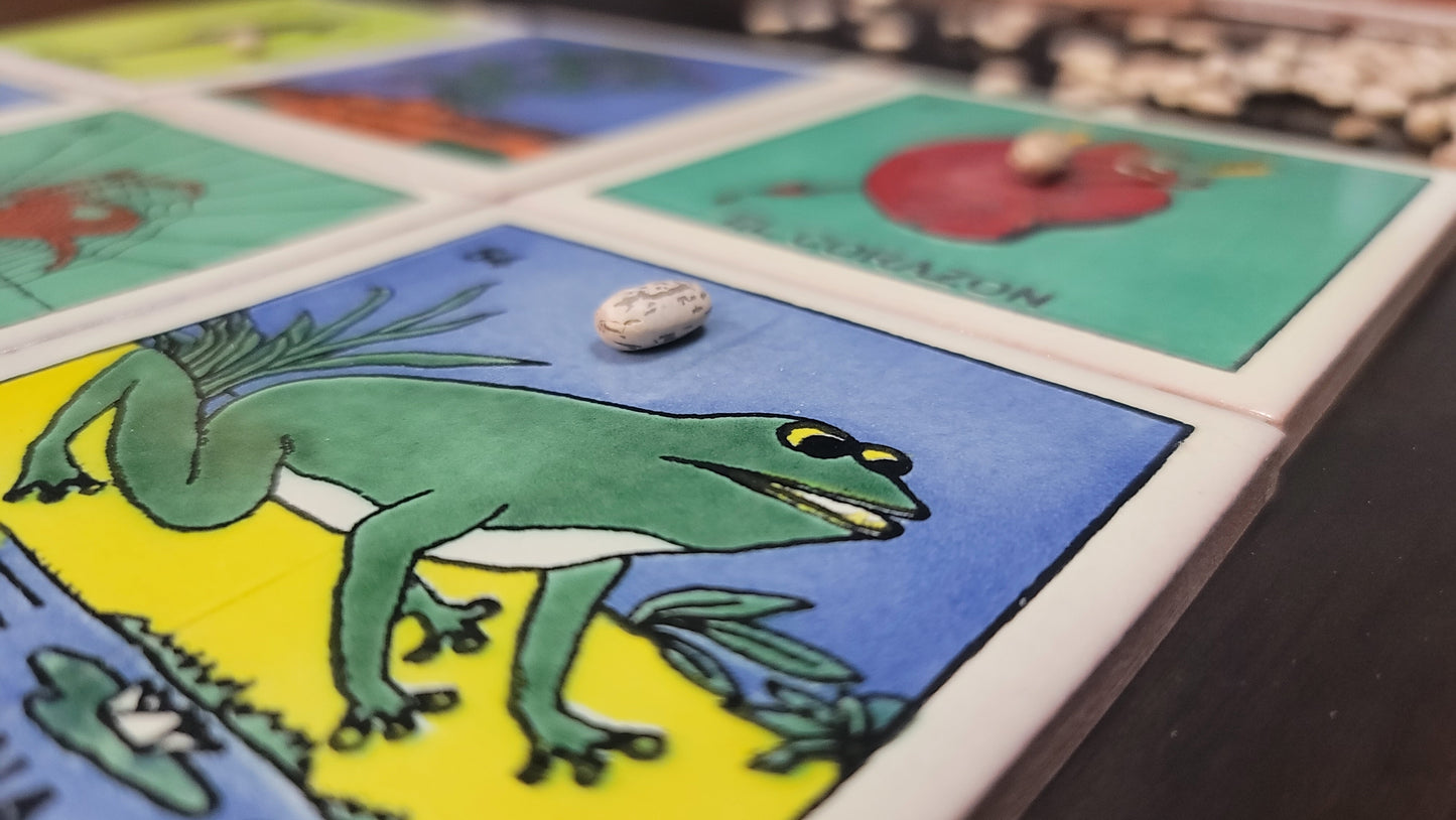 Mexican Lotería Tile – #54 LA RANA Multi-Purpose Drink Coaster