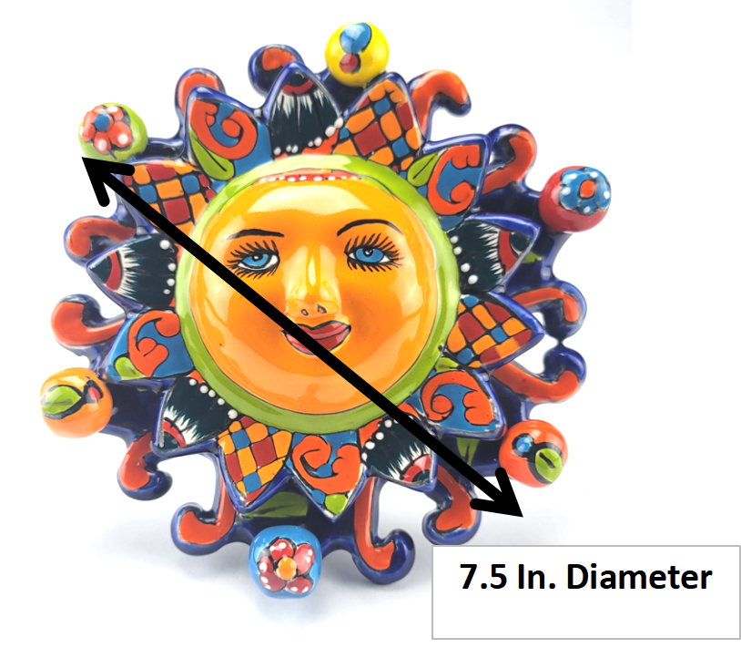 Double Ray Talavera Sun – Traditional Mexican Clay Wall Decor