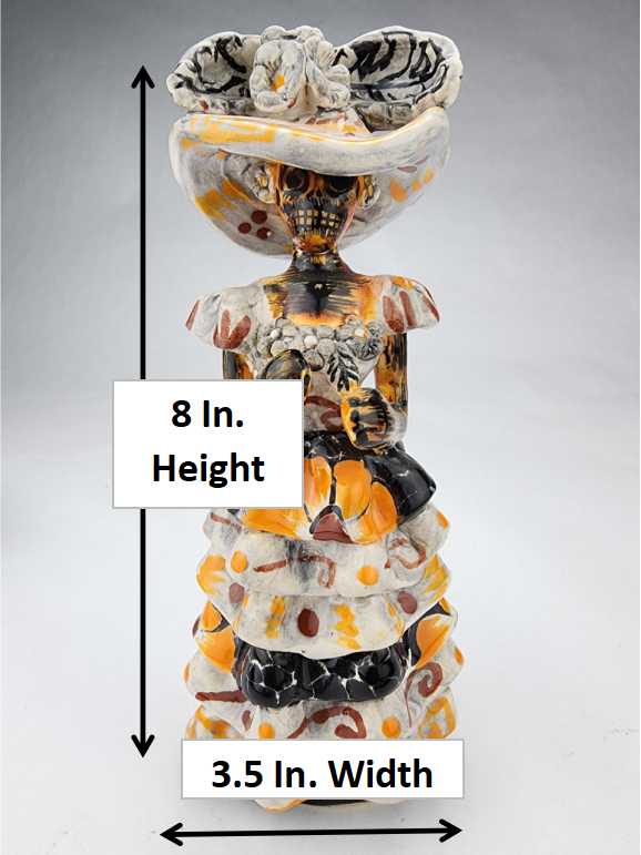 Handcrafted Mini Catrina Figurine - Inspired Día de los Muertos