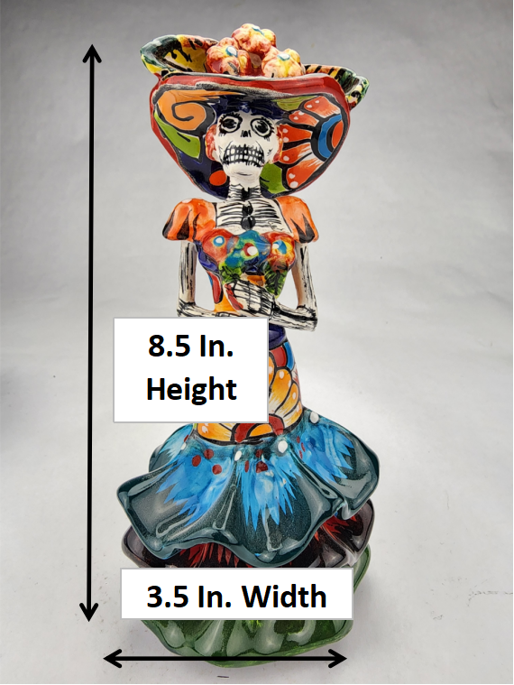 Mini Catrina Figurine - Handcrafted Ceramic Día de los Muertos Art