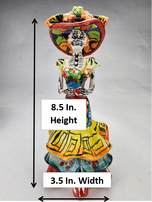 Mini Day of the Dead Catrina Talavera - Mexican Folk Art