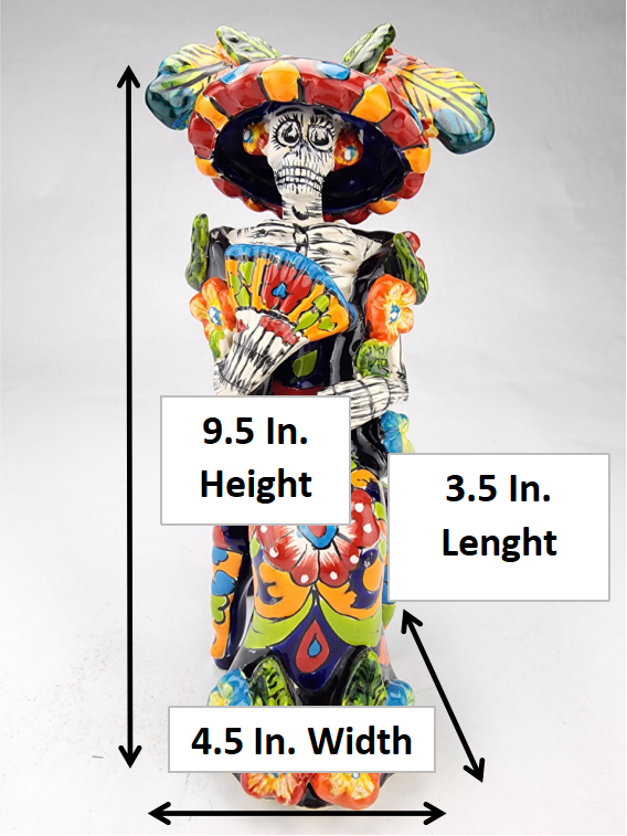 Day of the Dead Catrina On A Chair Hand Painted Mexican Art